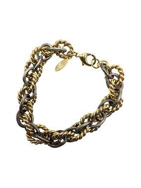 Oscar de la renta bracelet Chunky Two-Tone Chain texture Lobster Clasp